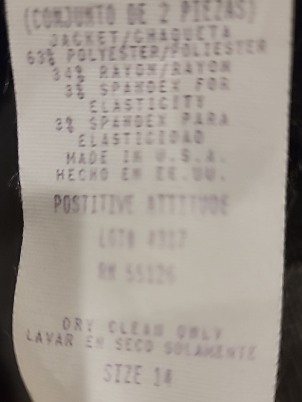 Positive Attitude Black Windowpane Zip Bomber Jacket - Picture 12 of 13